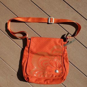 Haiku To-Go Orange Flower Saddle Bag Crossbody- Messenger- Shoulder Bag- Purse
